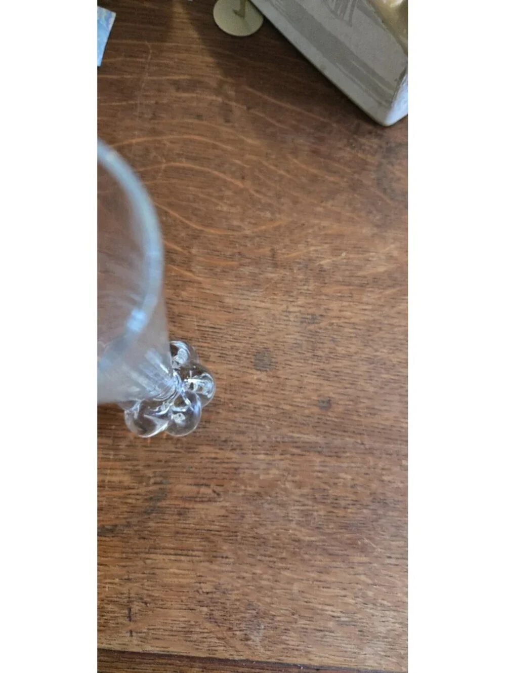 Vintage Clear Glass Flower Bud Vase Twisted Bubble Footed Classic Shape 9.5